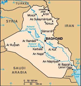 Mapa Iráku