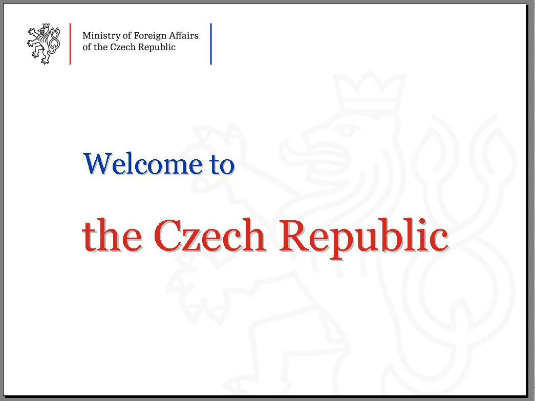 Welcome to the Czech Republic široké okraje