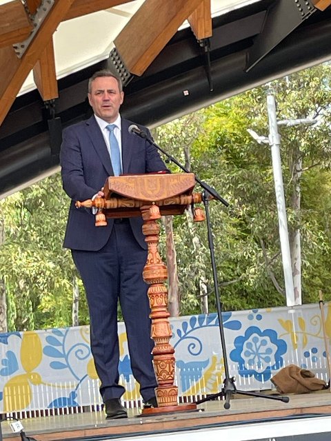 Minister for Multiculturalism of New South Wales Stephen Kamper during his speech