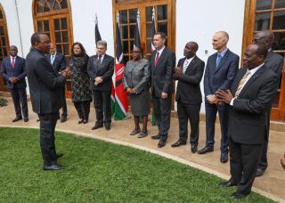 President Uhuru Kenyatta speaks to the new Ambassadors