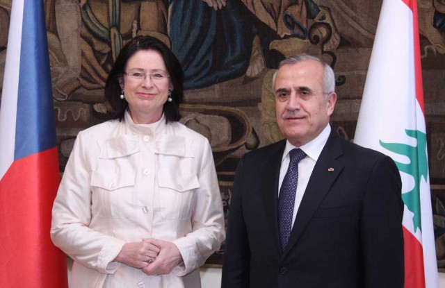President Sleiman with Speaker of the Chamber of Deputies Miroslava Nemcova
