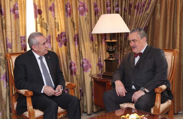 President Sleiman with Vice-president of the Government and Minister of Foreign Affairs Karel Schwarzenberg