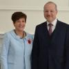 Velvyslanec Tomáš Dub během ceremonie předávání pověřovacích listin do rukou Generální Guvernérky Nového Zélandu