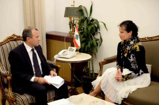 M Froňková s ministrem zahraničních věcí a emigrace Gebranem Bassilem 