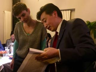 Deputy Ambassador Klara Jurcova with BISU President