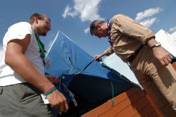 Jamboree - Ambassador Winkler checks a tent
