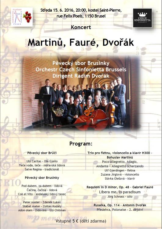 Koncert pěveckého sboru Brusinky a Orchestru Czech Sinfonietta Brussels