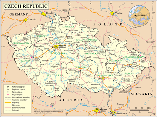 Mapa de la República Checa