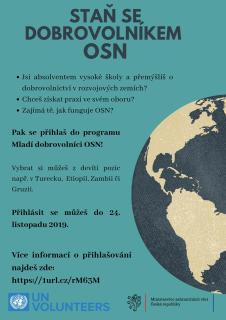 Otevírá se nový ročník Mladých dobrovolníků OSN