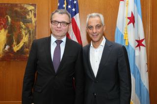 Minister of Foreign Affairs of the Czech Republic Mr. Lubomír Zaorálek and Mayor of Chicago Mr. Rahm Emanuel