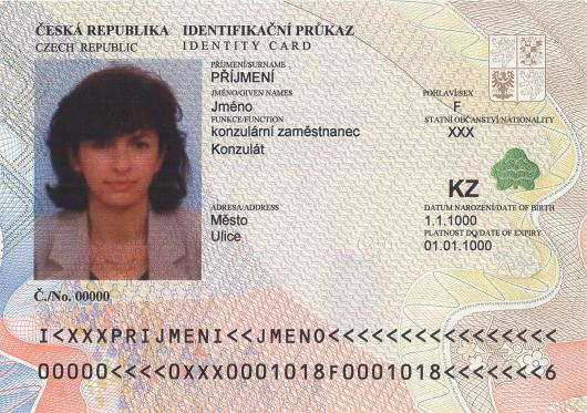 Identifikační průkaz s označením KZ