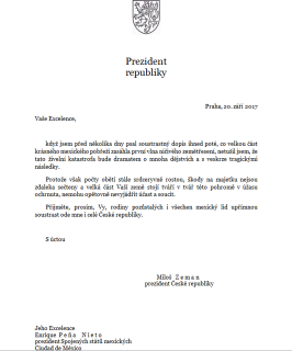 Telegram prezidenta Zemana