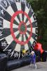 "Superman" plays soccer darts - photo by Mary Fetzko