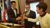 Heads of Czech and Slovak Embassy and Chief or Australian Protocol Lyndall Sachs toasted each other