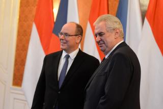 Prezident Miloš Zeman a Monacký kníže Albert II.