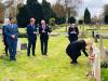 Ambassador Sečka with British MP Paul Bristow and Honorary Consul Petr Torák at Eastfield Cemetery in Peterborough