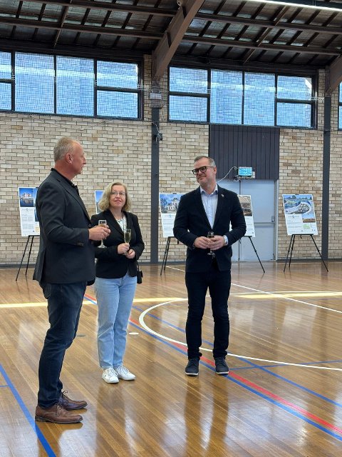 (from the left) Sokol Committee representative Peter Valábek, Consul-General of the Czech Republic in Sydney Zuzana Slováková and Consul-General of the Slovak Republic Martin Kabáč during the official opening.