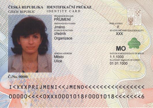 Identifikační průkaz s označením MO