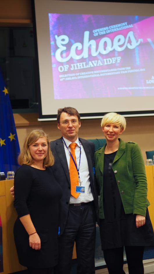 Slavnostní zahájení mezinárodních ozvěn MFDF Ji.hlava v roce 2016 v Evropském parlamentu