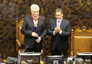 Presidentes de los Senados Milan Štěch y Ricardo Lagos Weber 