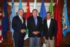 Ambassador Gandalovic, Governor Schweitzer, Honorary Consul Freeman