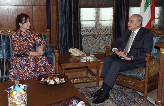 Velvyslankyně Michaela Froňková s předsedou parlamentu Nabihem Berrím