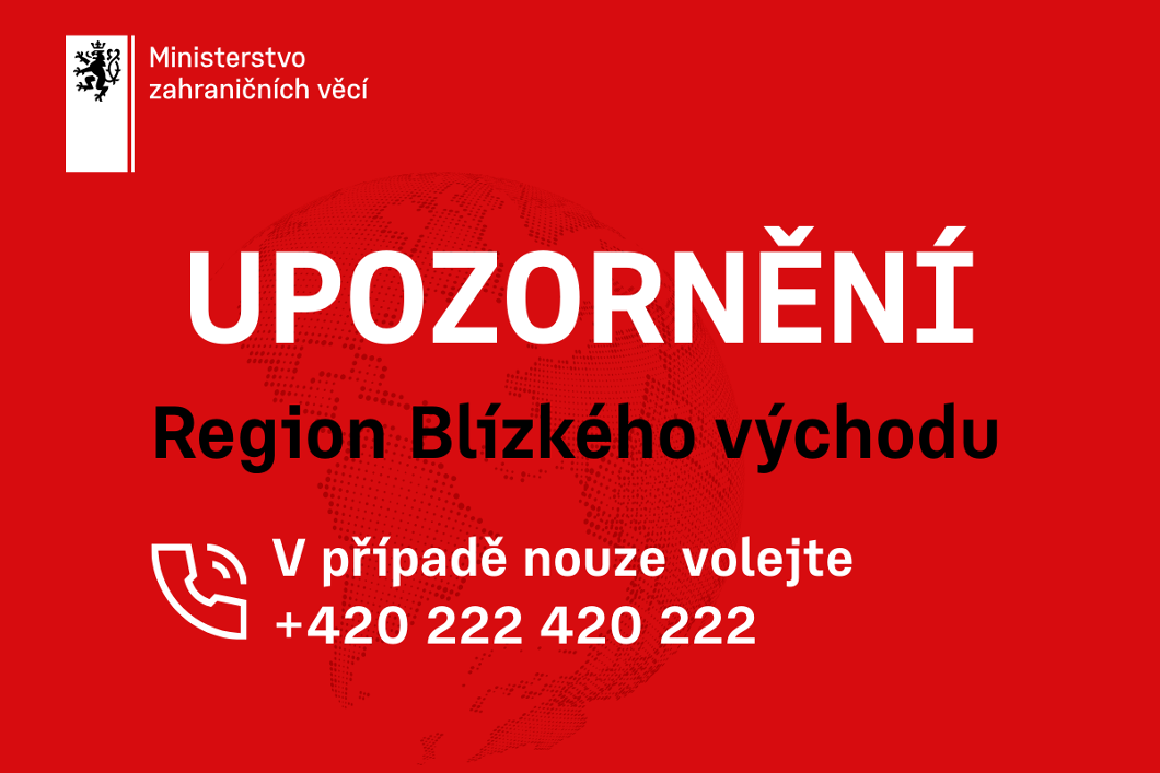 Upozornění pro cesty do regionu Blízkého východu