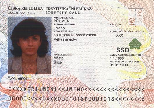 Identifikační průkaz s označením SSO