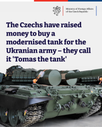 The Czechs have raised money to buy a modernised tank for the Ukranian army 