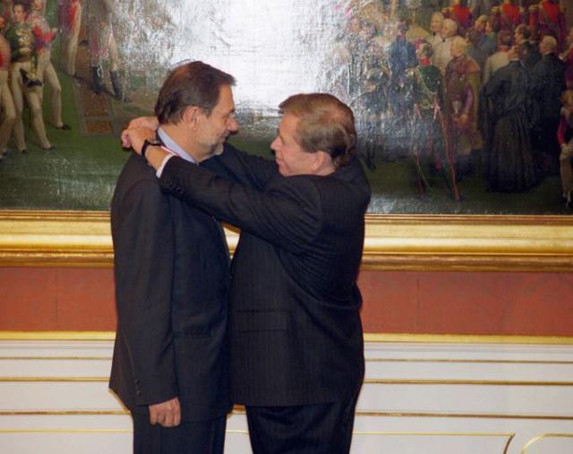 Javier Solana y Václav Havel