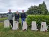 Ambassador Sečka with Veronika MacLeod, a candidate to become the new Honorary Consul of the Czech Republic in Scotland, and her supporter Mr Denham Mather at Galashiels Cemetery. 
