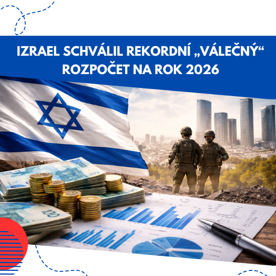 Izrael schválil rekordní „válečný“ rozpočet na rok 2026