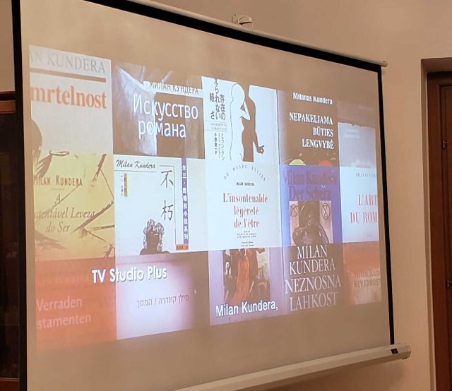 In Memoriam Milan Kundera v říjnu 2024 v Národní knihovně v Tiraně