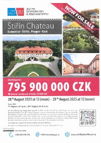 Pałac Štiřín na sprzedaż