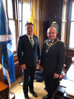 Speaker of the Chamber of Deputies Mr. Radek Vondráček with Mr. Frank Ross, Lord Provost of the City of Edinburgh