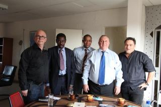 Zleva Jérôme Labeur, Souleyman Abdou Niandou, Oumar Boulamou, Pavel Mikeš, pracovník CCFN