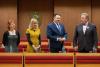 zleva: Z. Marková, rada velvyslanectví ČR, M. Koblerová, ředitelka Českého centra Bratislava, T. Tuhý, velvyslanec ČR, J. Blcháč, primátor Liptovského Mikuláše