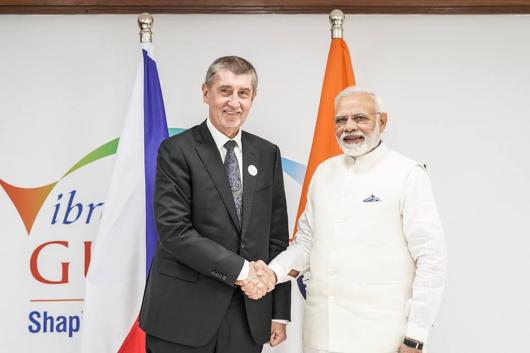 Czech PM A Babis and Indian PM N Modi