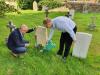 With Lukáš Holeček, tidying the burial site of Josef Gutvald, Catterick Cemetery