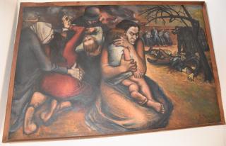 The oil painting “Lidice” by the British artist Stan Young