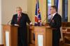 Tisková konference ministrů zahraničí ČR a Velké Británie Lubomíra Zaorálka a Borise Johnsona