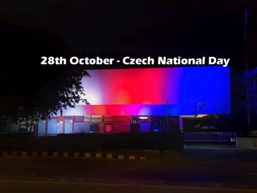 Illuminated Czech Embassy Delhi