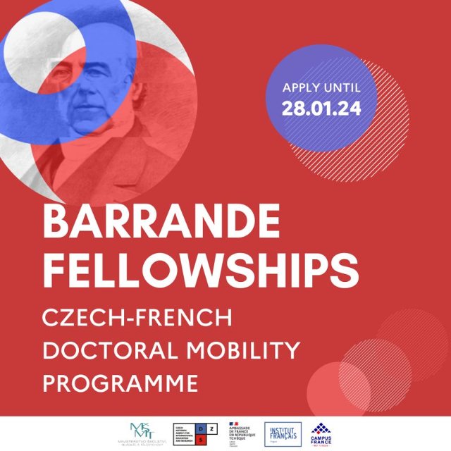 Appel à candidatures pour des programmes d’accompagnement à la mobilité des doctorants.  étudiants de République tchèque et de France – Programme de bourses Barrande