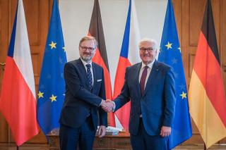 Premiér Fiala a spolkový prezident Frank-Walter Steinmeier