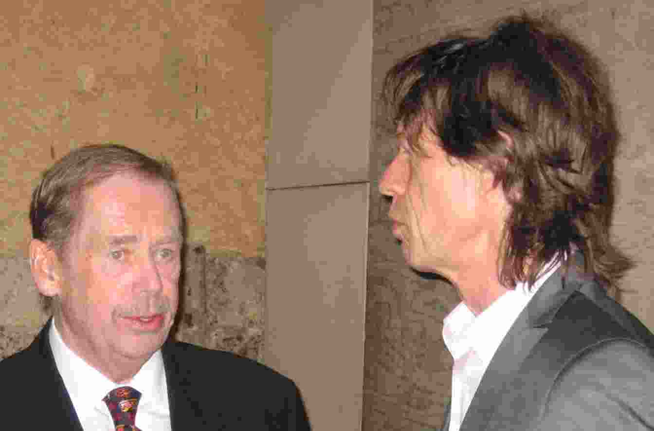 Václav Havel a Mick Jagger