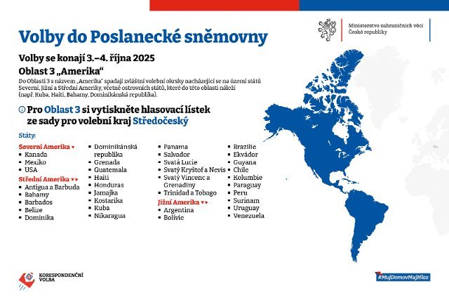 Oblast Ameriky pro volby 2025