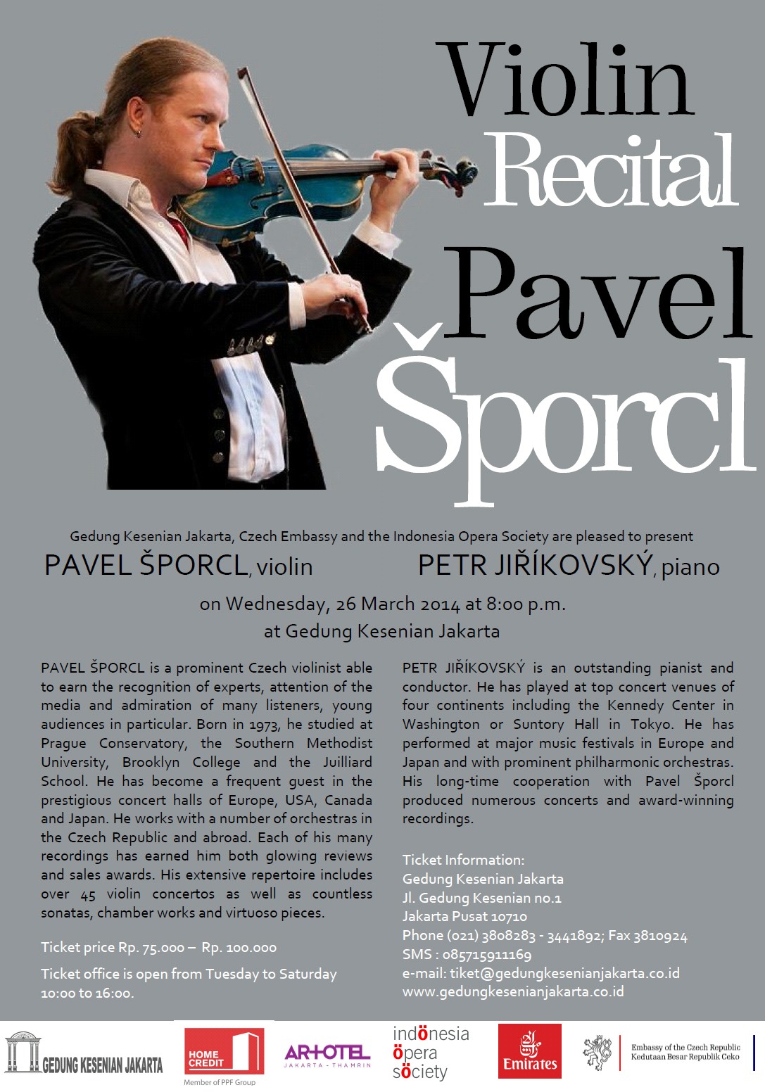 Pavel Sporcl at Gedung Kesenian 26 March 2014 20:00