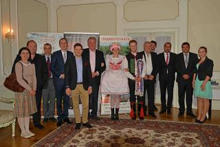 Participants at the presentation of Moravian wine producers