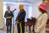Marshal of the Diplomatic Corps Mr. Alistair Harrison giving a speech at Vin d'Honneur organized by the Embassy 