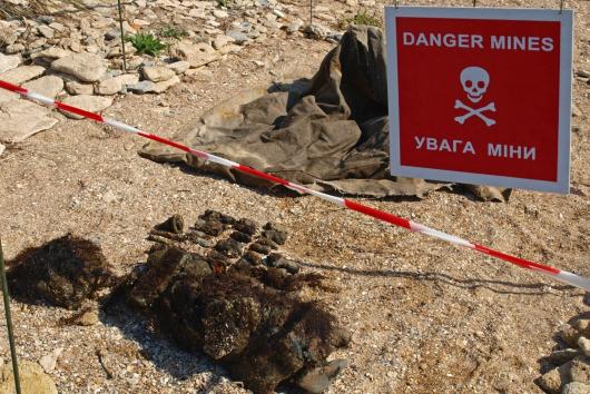 World War II ordnance recovered from the sea near the city of Kerch, Crimea, September 2009. (OSCE/Rene BeBeau)